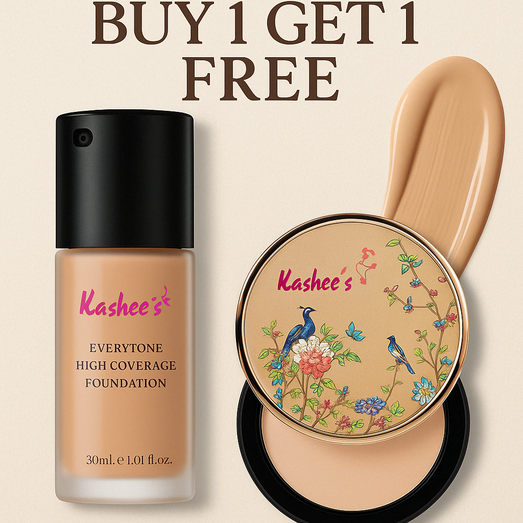 Kashee's Eventone High Coverage Foundation+Free Gift (Kashees Compact Powder)